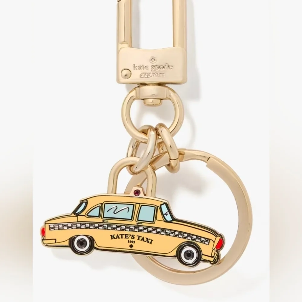 Kate Spade NYC Big Apple Yellow Taxi Bag Charm Keyfob NWT